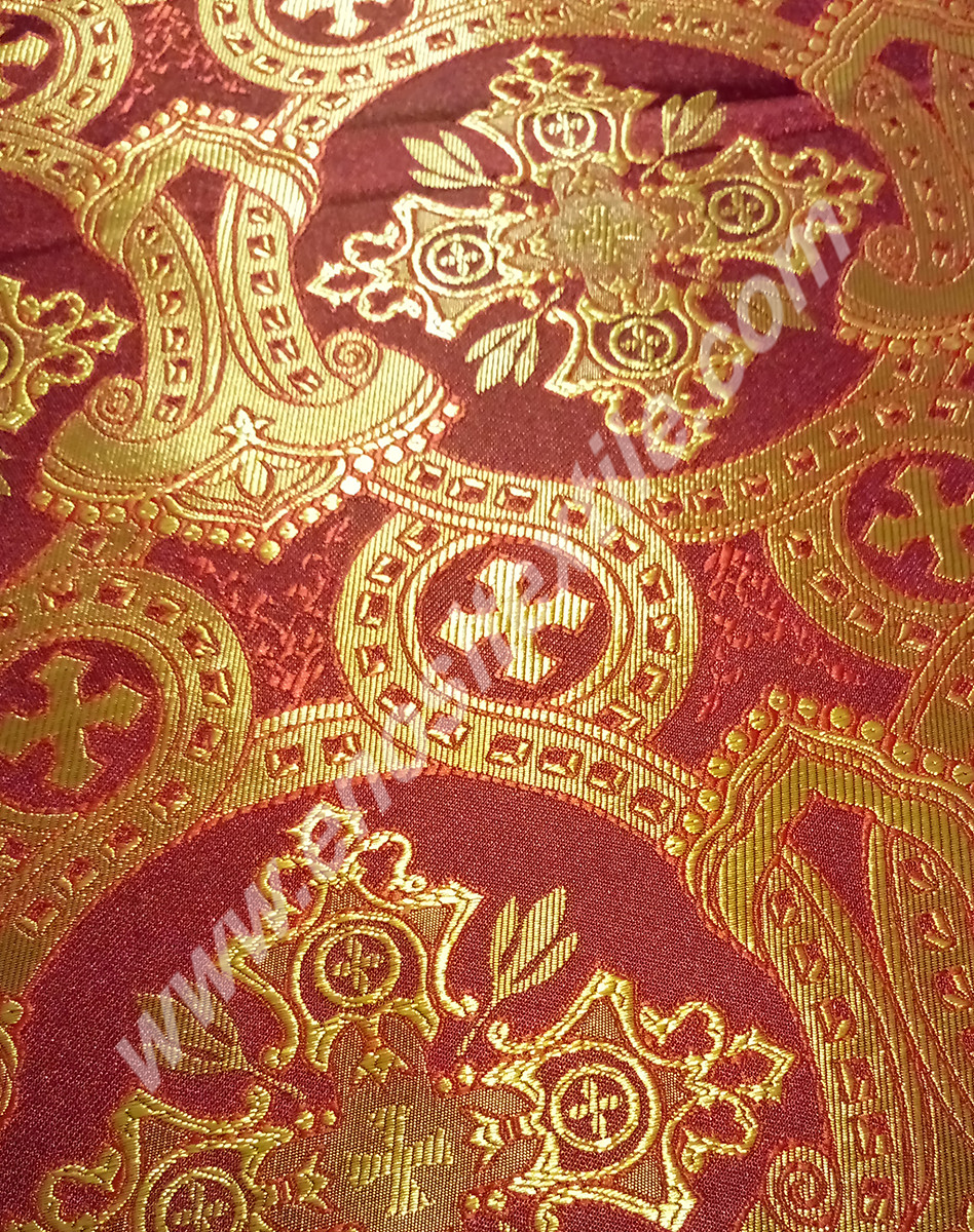 KL-051 Claret Red-Gold Brocade Fabrics